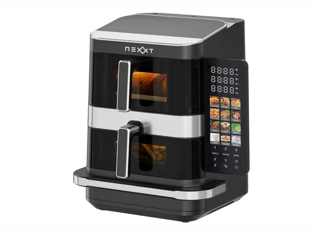 Nieuw Nexxt Double Stack Airfryer met Pizza Maker, Ophalen of Verzenden, Nieuw, Airfryer XXL, 1500 gram of meer