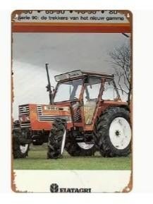 metalen wandbord Fiatagri 90 serie, Ophalen of Verzenden, Nieuw, Reclamebord