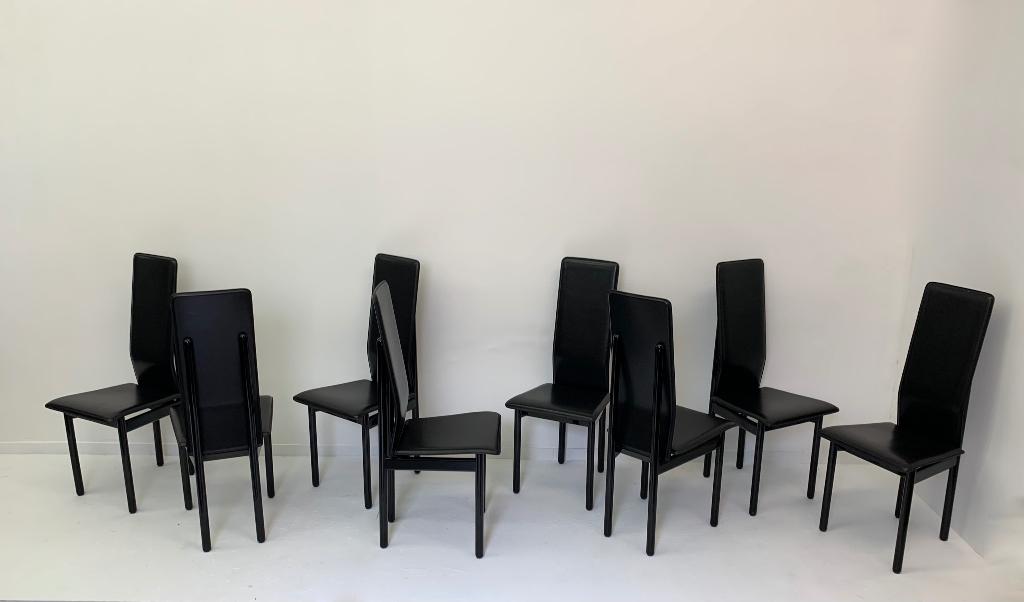 stoelen Pozzi italiaans design jaren 80 set van 8, Huis en Inrichting, Stoelen, Gebruikt, Stoel, Ophalen of Verzenden, Stoel