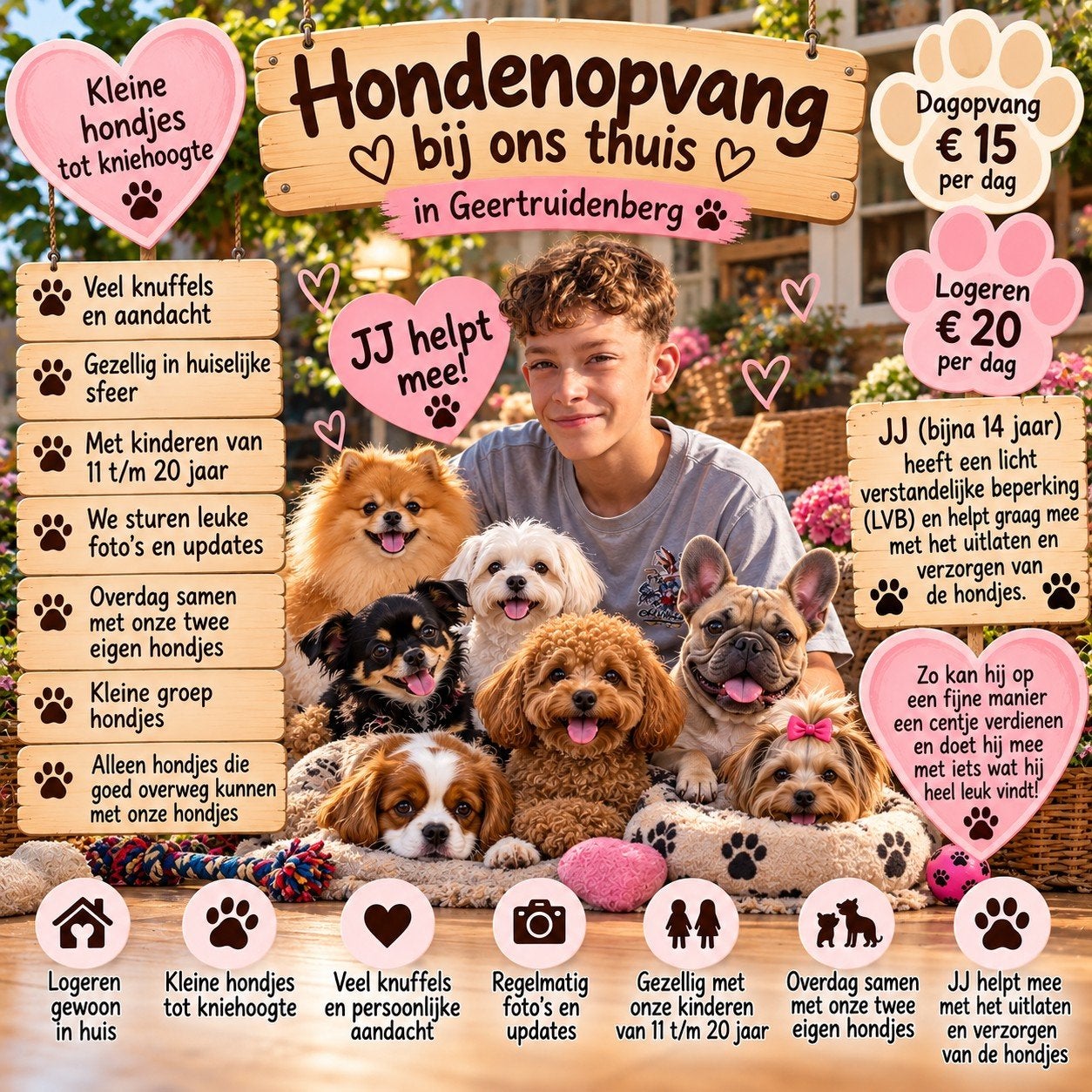 hondenopvang met een extra! oppas voor honden.  hondenoppas, Ophalen of Verzenden