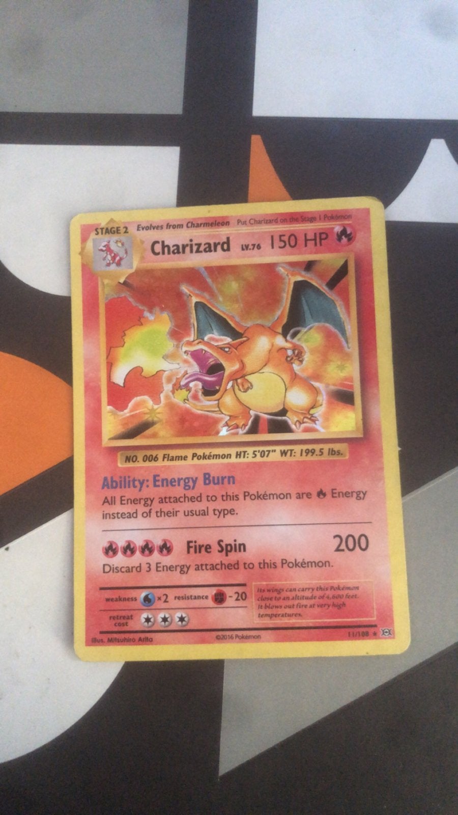 Charizard #11 Pokémon Kaart -Evolutions, Ophalen of Verzenden, Gebruikt, Losse kaart