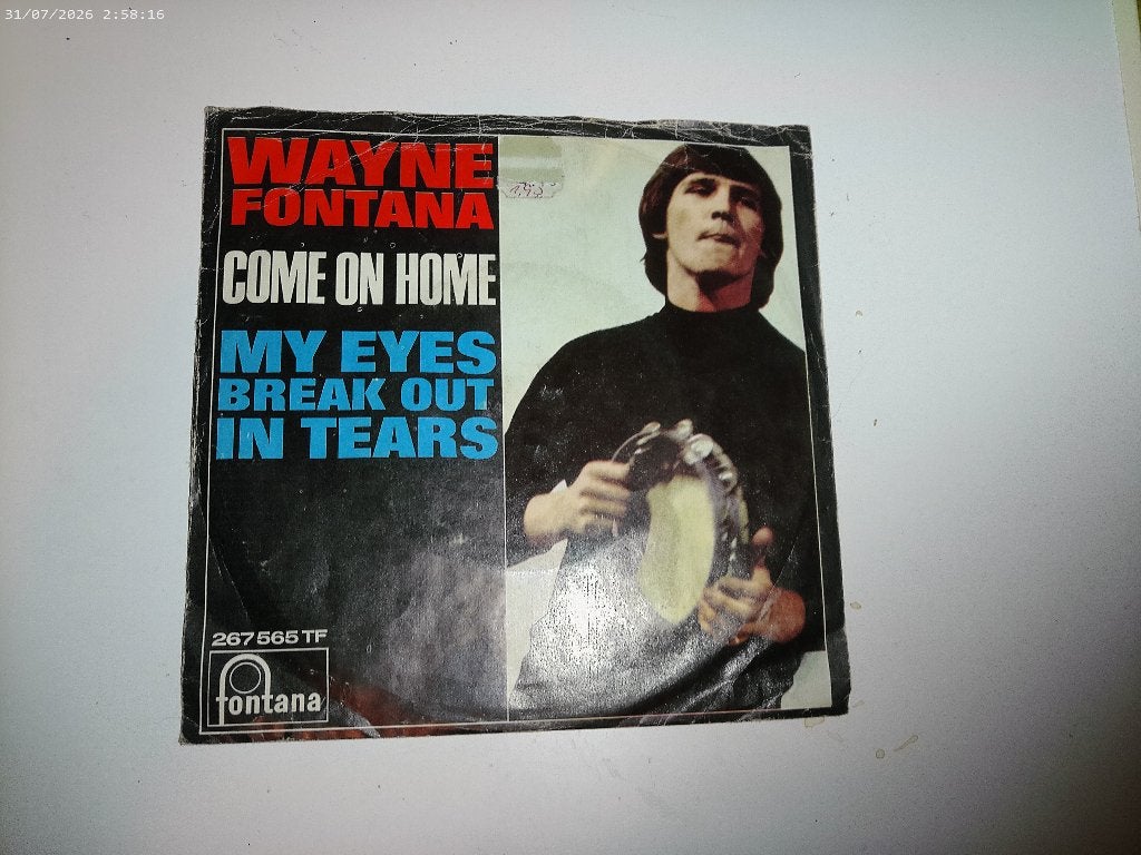 Wayne Fontana - Come on home / My eyes break out in tears, Gebruikt, Fotohoes, 7 inch, Ophalen of Verzenden