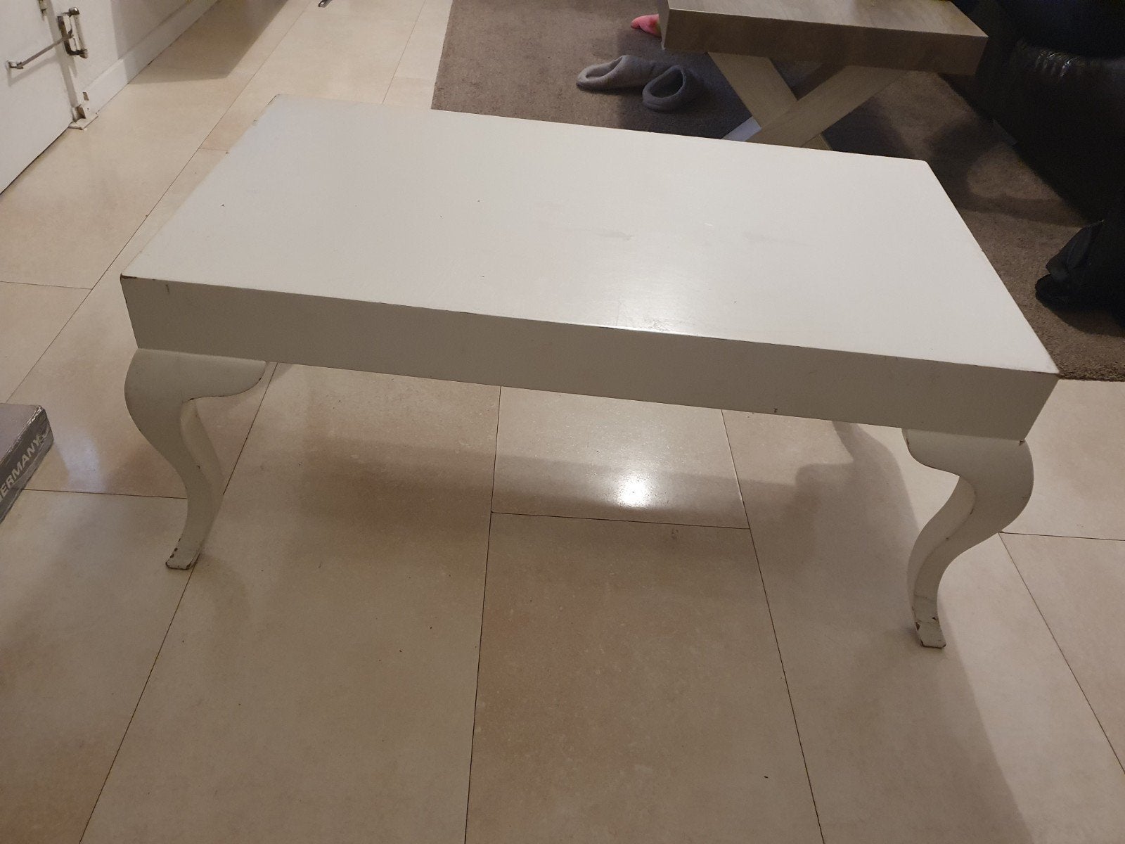 Barok tafeltje tafel  Wit, sierlijke poten, Ophalen, Gebruikt, Barok, 100 tot 150 cm