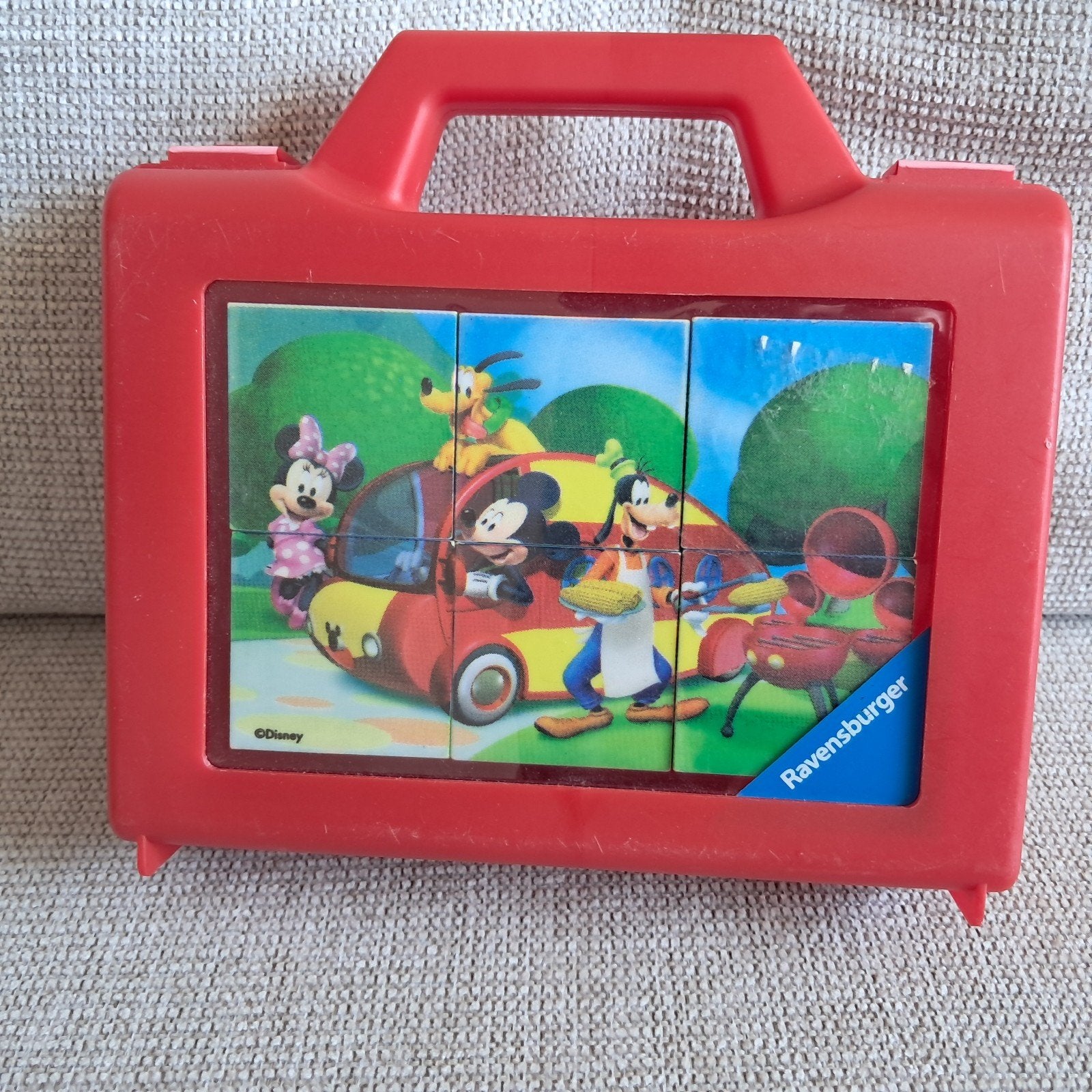 Mickey Mouse Peuterpuzzel, Ophalen of Verzenden, Minder dan 10 stukjes, Gebruikt