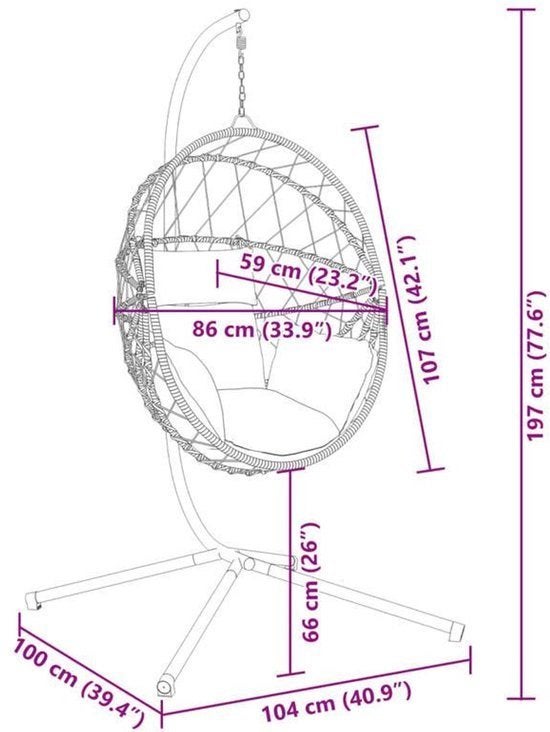 Hangstoel – Egg Chair – Tuinstoel – Hangstoel Met Standaard, Corvance B.V., Verzenden, Nieuw, Corvancebol@gmail.com