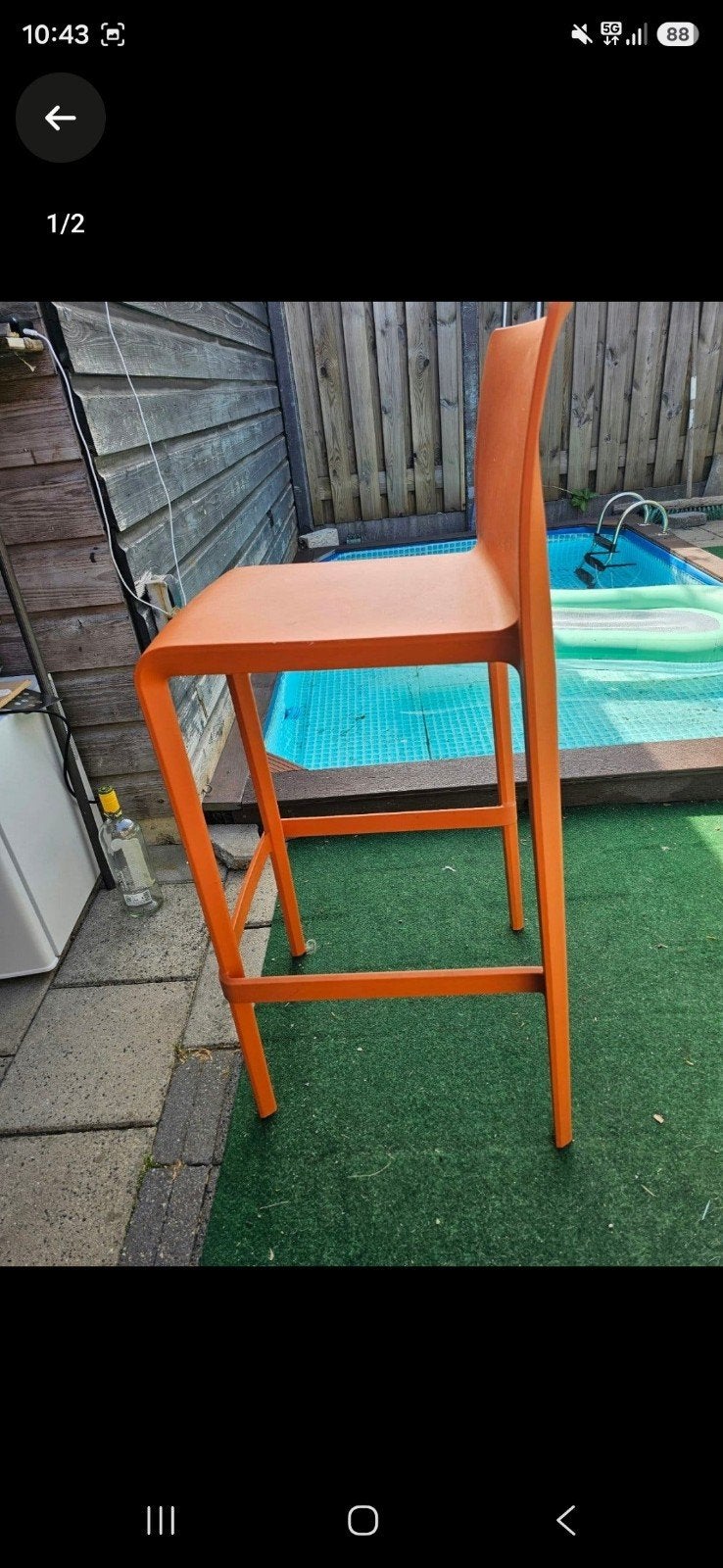 Pedrali volt barkruk, Ophalen, Kunststof, 5 krukken of meer, 60 tot 90 cm