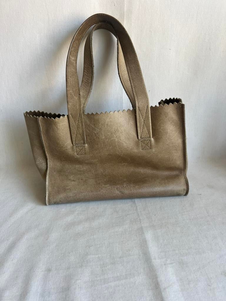 My paperbag designed for Myomy by Ramon Middelkoop handtas, Ophalen of Verzenden, Zo goed als nieuw, Beige, Handtas