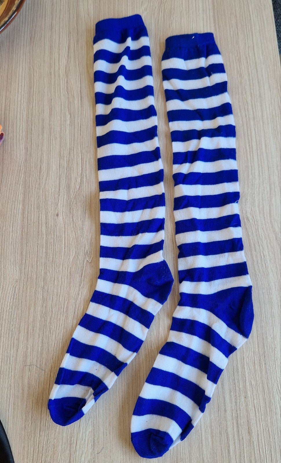 Blauw-wit gestreepte sokken, Ophalen, Maat 38/40 (M), Carnaval