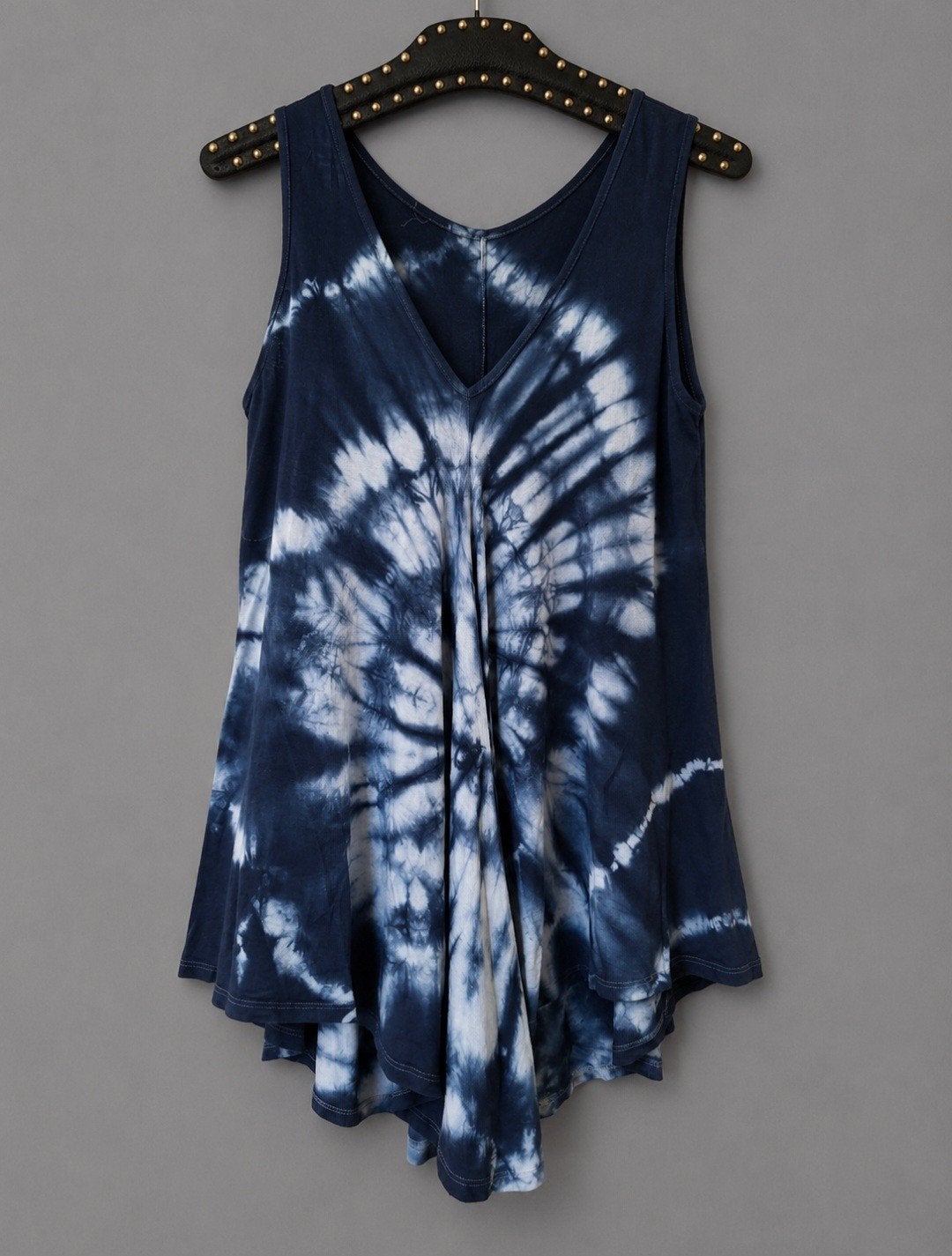 Blauwe Tie-Dye Tuniek Top met V-hals ( 44-46  ), Kleding | Dames, Grote Maten, Blauw, Shirt of Top, Ophalen of Verzenden, Onbekend