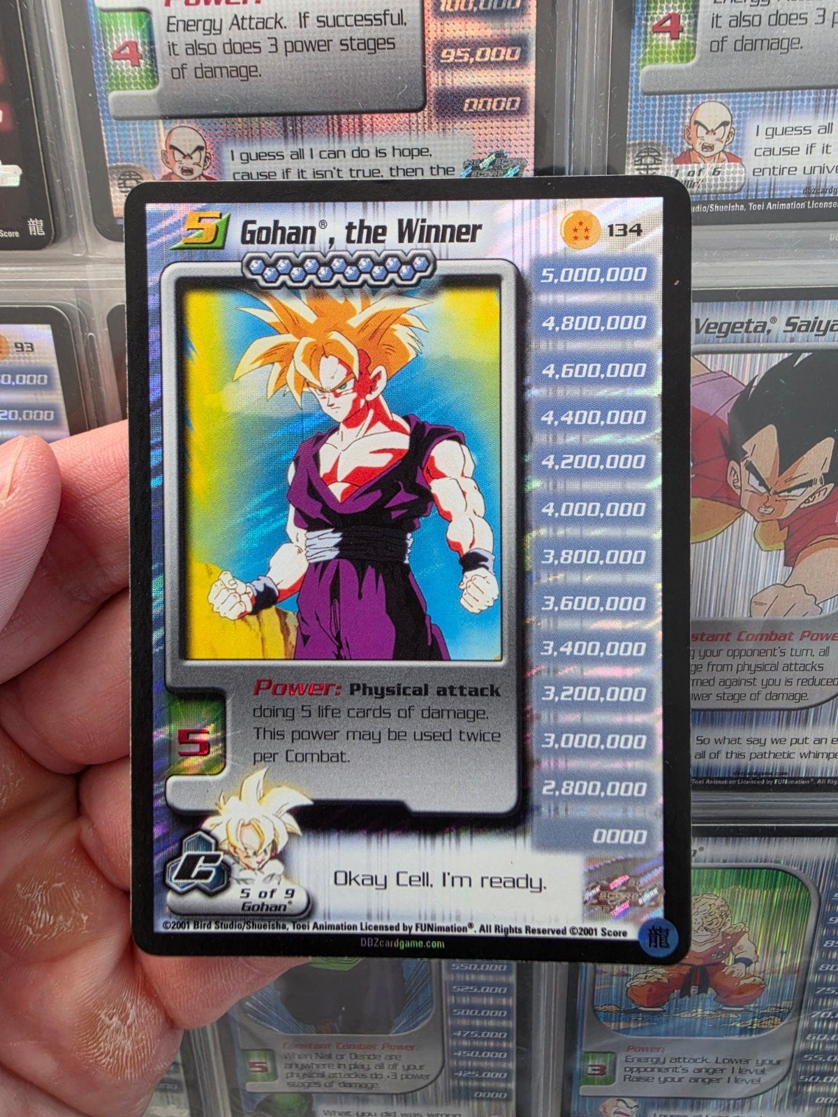 Dragonball Z Score Kaarten Gohan the Winner limited foil, Verzenden, Zo goed als nieuw, Foil