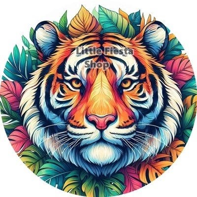 lf261 icing frosting tijger 20cm eetbare taart print topper, Ophalen of Verzenden, Nieuw, Taarten, Versiering