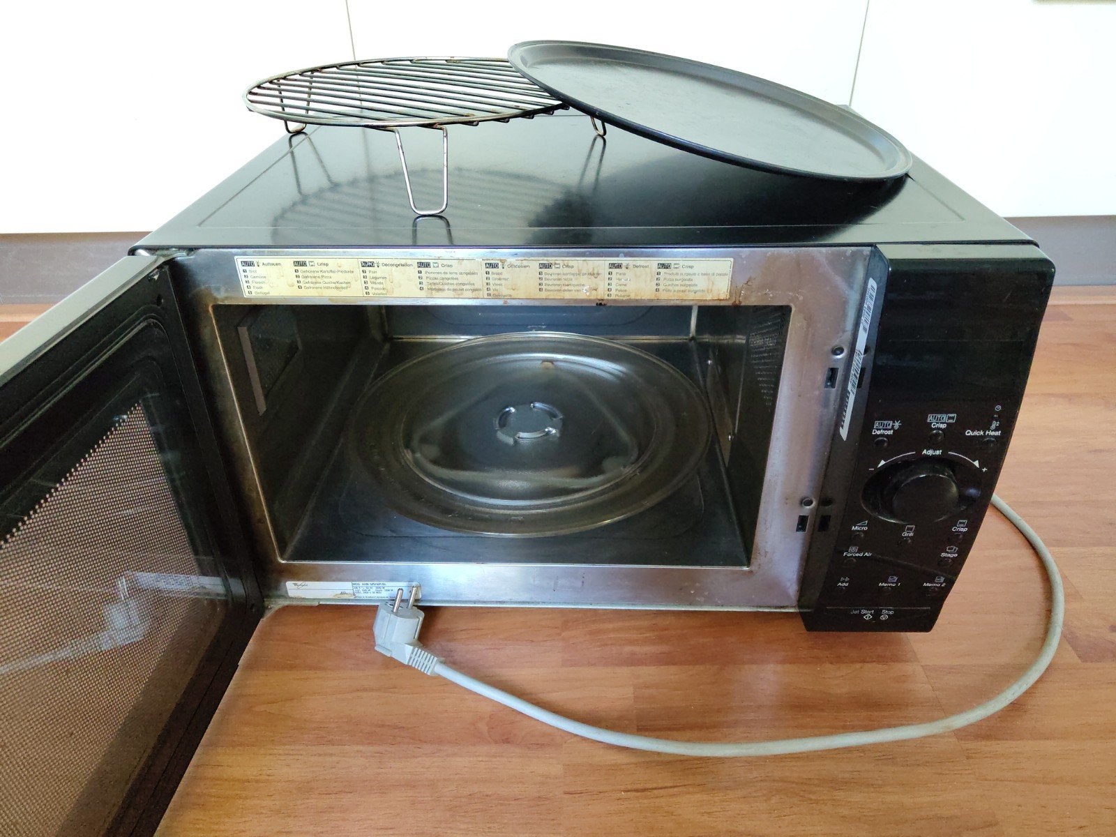 Combi oven magnetron grill Whirlpool, Minder dan 45 cm, Whirlpool, Gebruikt, Ophalen of Verzenden