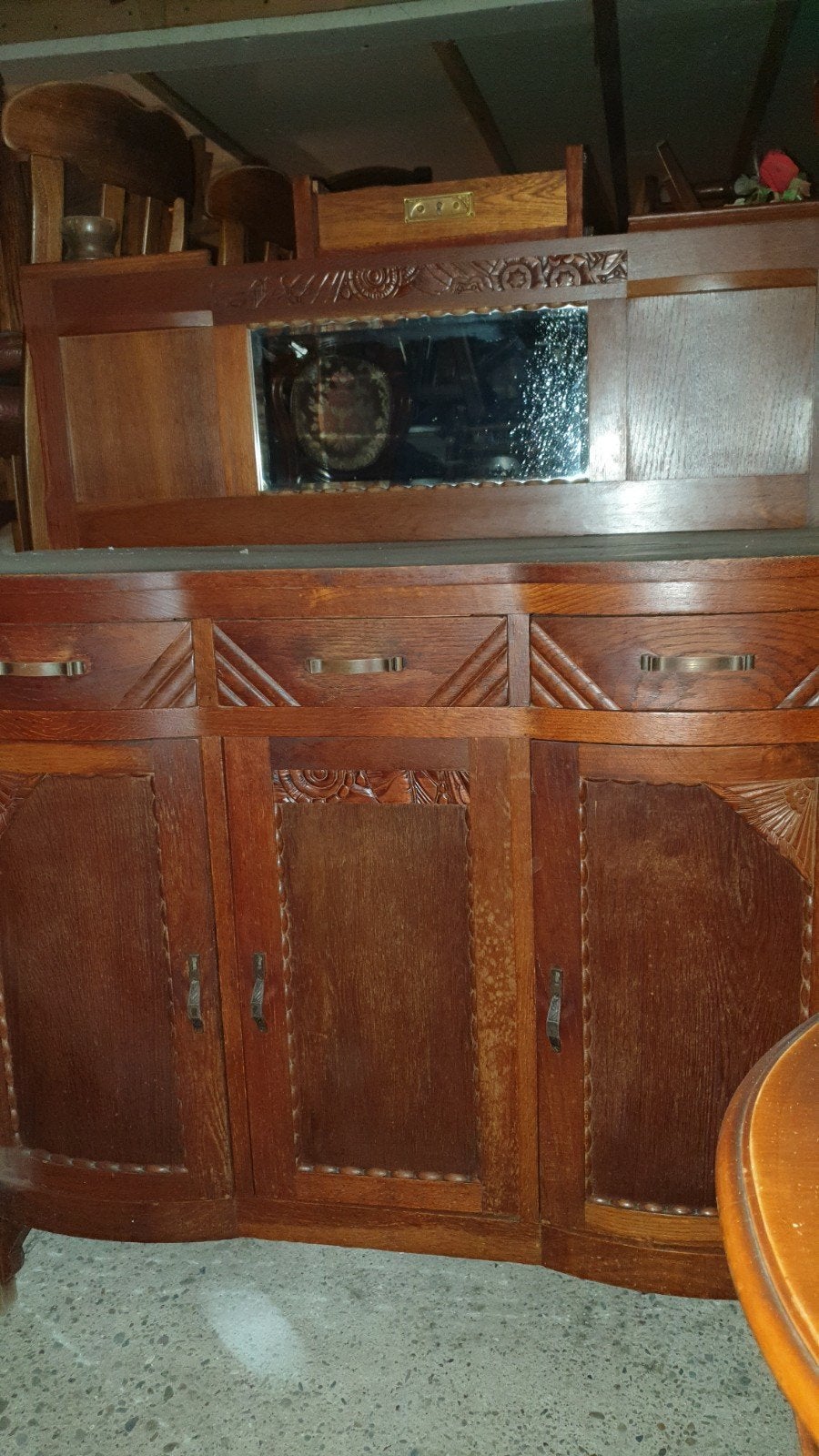 Prachtige Art Deco Buffetkast met Spiegel en Lades, Ophalen