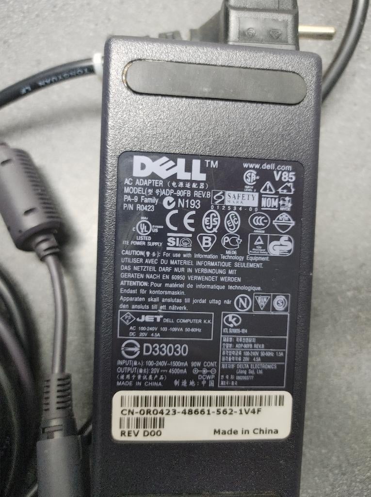 Dell AC adapter ADP-90FB laptop voeding 20 volt 4500ma, Ophalen of Verzenden, Zo goed als nieuw, Dell