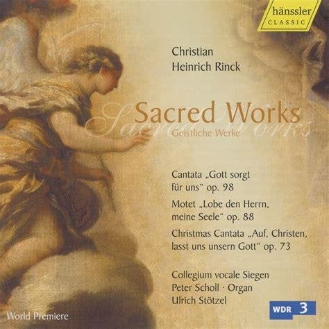 Christian Heinrich Rinck Sacred Works Hänssler Classic, Ophalen of Verzenden, Classicisme, Zo goed als nieuw, Kamermuziek