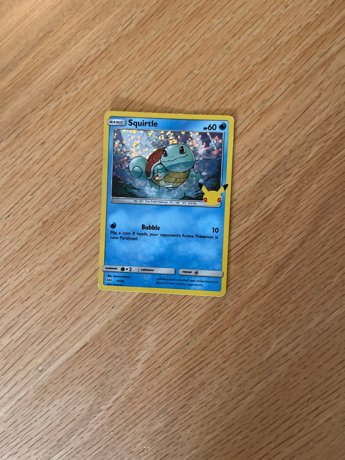Squirtle Pokémon Kaart - Celebrations 25th Anniversary, Ophalen of Verzenden, Zo goed als nieuw, Losse kaart