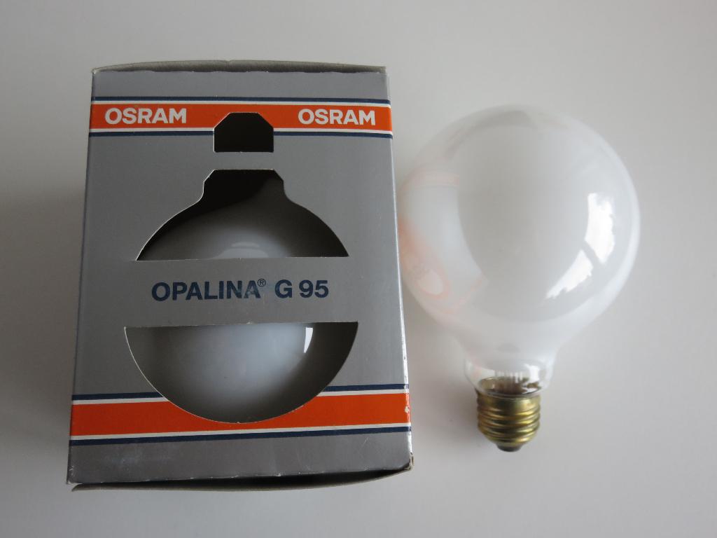 Osram 150 Opalina G 95 globelamp gloeilamp +1, Gloeilamp, 60 watt of meer, Zo goed als nieuw, E27 (groot)