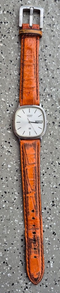 Vintage Seiko Quartz 8223-5120 herenhorloge., Seiko, Staal, Met bandje, Polshorloge