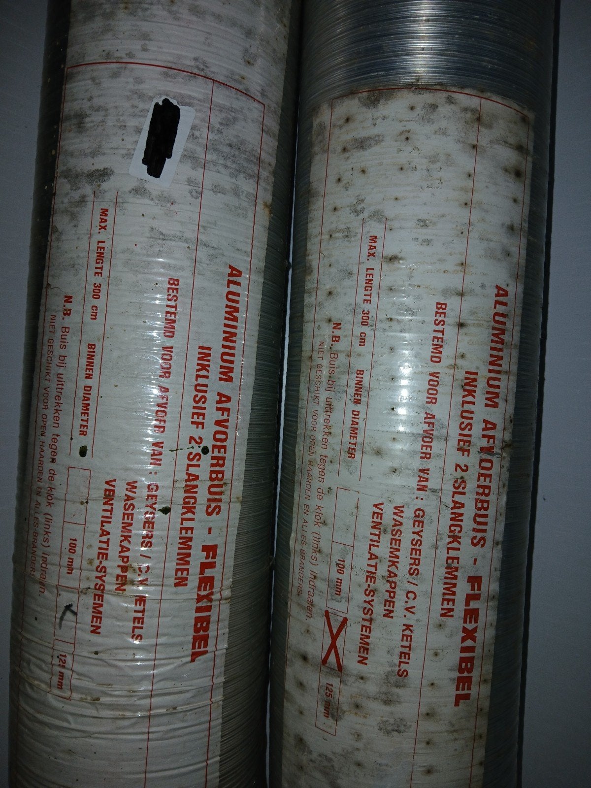 2X Aluminium Afvoerbuis Flexibel - 300 cm lengte, Ophalen, Nieuw, Ventilator en Afzuiger
