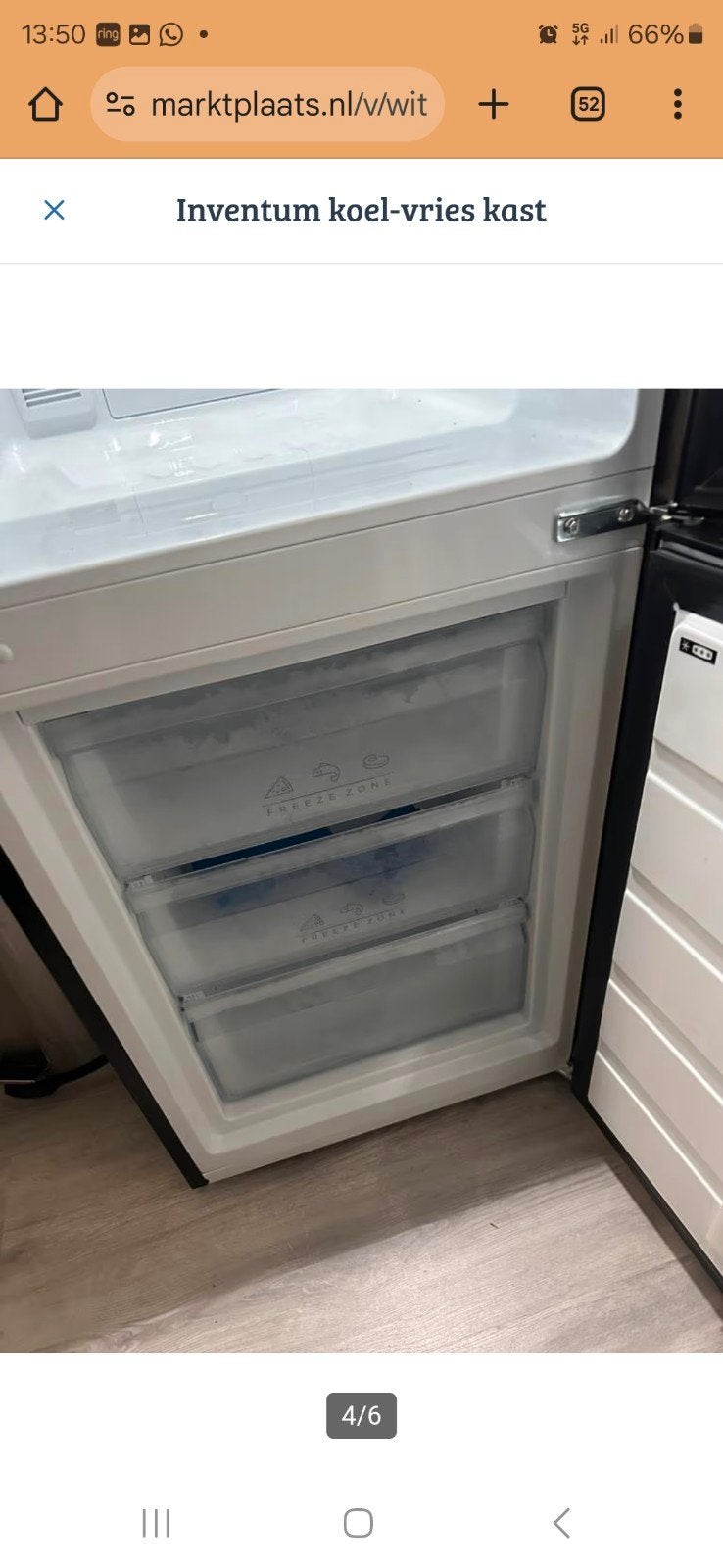 Kleine dubbeldeurs koelkast als nieuw heel kort gebruikt., Witgoed en Apparatuur, Vriezers en Diepvrieskisten, Ophalen of Verzenden