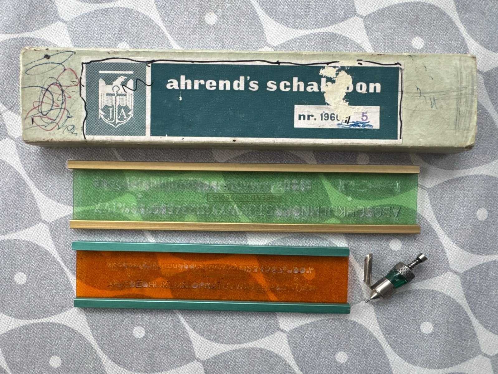 Ahrend’s letter sjabloon 1960/5 + pen en Standardgraph 3 mm, Ophalen of Verzenden