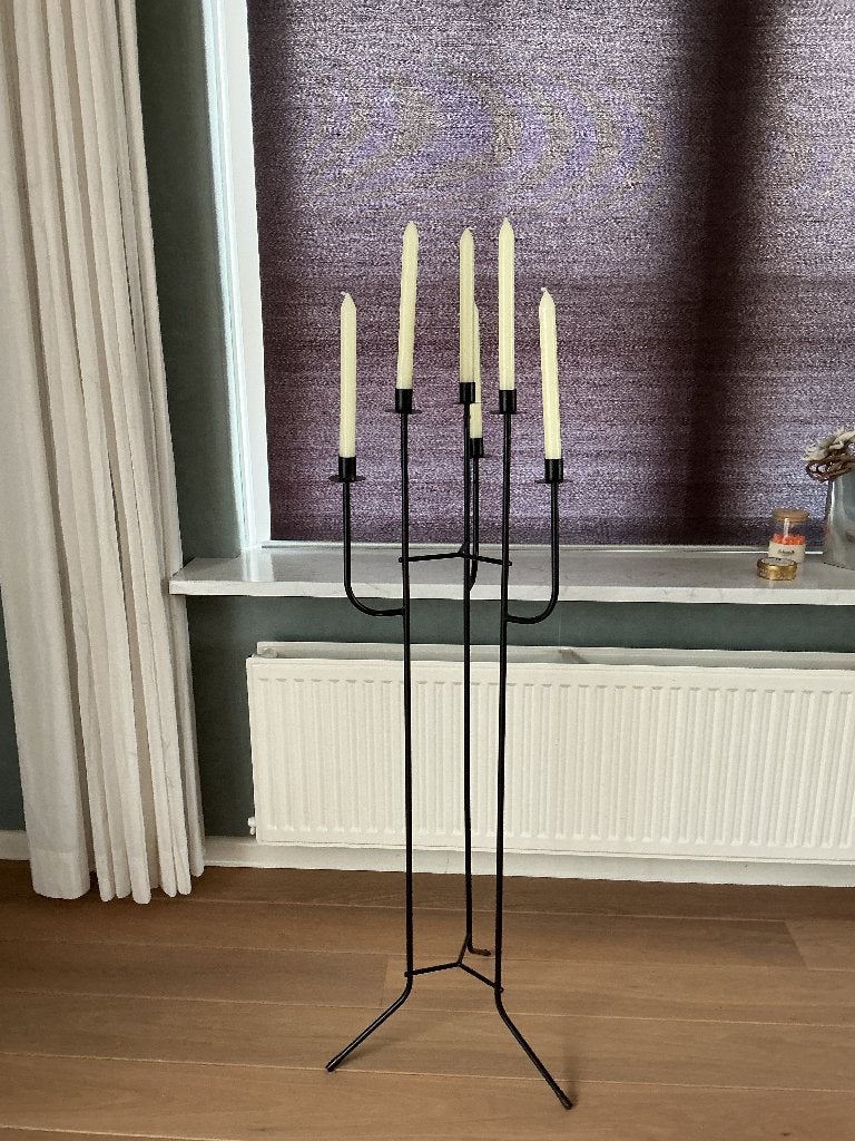 Kaarsenstandaard, Huis en Inrichting, Woonaccessoires | Kandelaars en Kaarsen, Ophalen, Gebruikt, Zwart, 105 cm