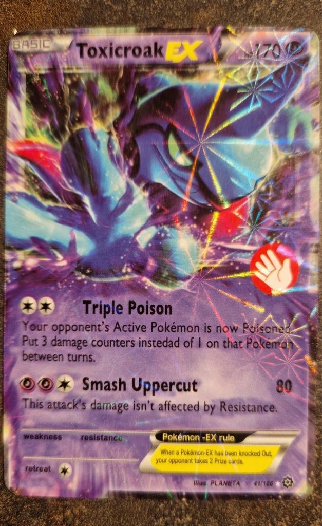 Toxicroak EX - Flashfire 41/106 Pokémon Kaart, Hobby en Vrije tijd, Verzamelkaartspellen | Pokémon, Zo goed als nieuw, Losse kaart