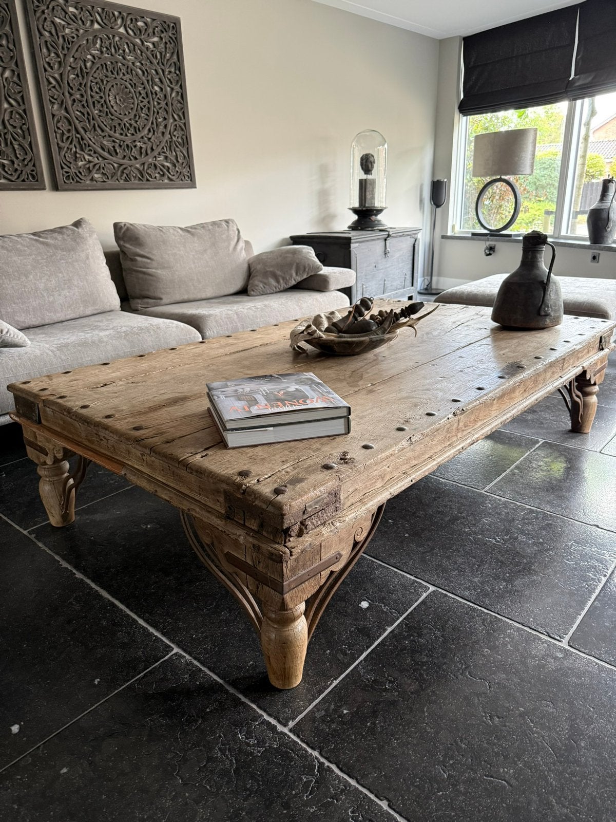 Te koop teakhouten salontafel, Ophalen, Gebruikt, 100 tot 150 cm, Teakhout