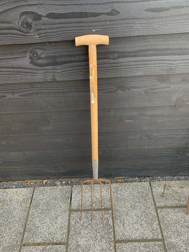 Tuinvork met houten steel, Ophalen, Gebruikt, Vork