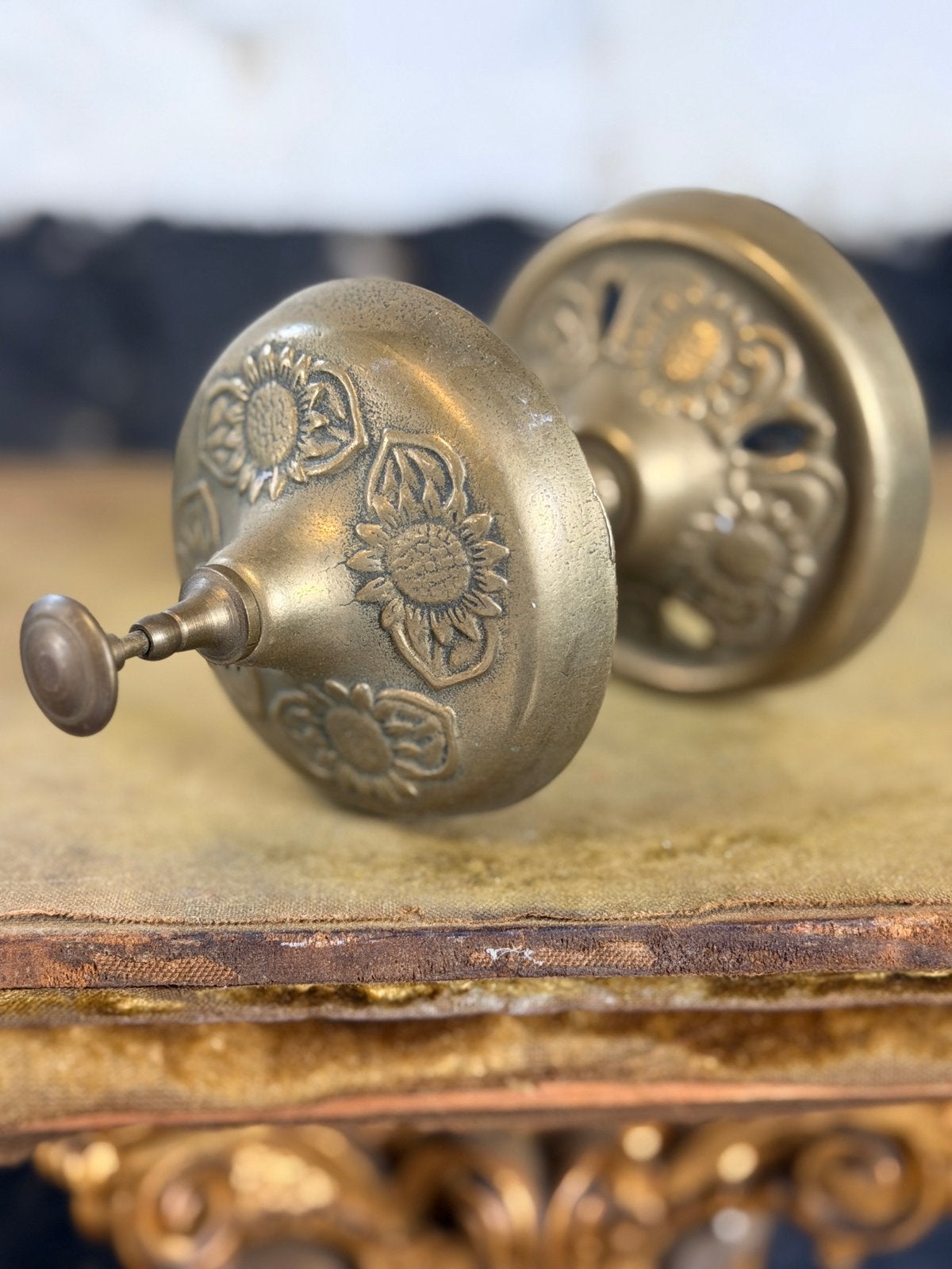 Vintage antieke bel hotelbel messing klingelt helder, Ophalen of Verzenden, Koper