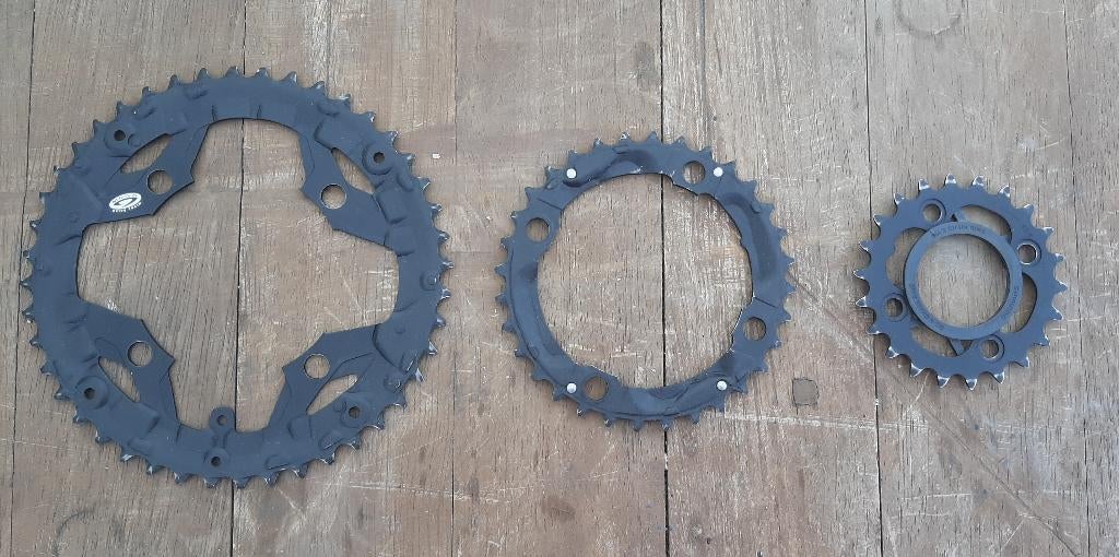 Gebruikte Set Shimano SG-X Kettingbladen 22-32-44T, Fully, Ophalen, Gebruikt, Overige merken