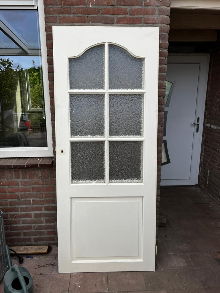 Gratis binnendeuren 2 glas / 1 dicht, Doe-het-zelf en Verbouw, Deuren en Horren, Ophalen, 80 tot 100 cm, Binnendeur, Minder dan 200 cm