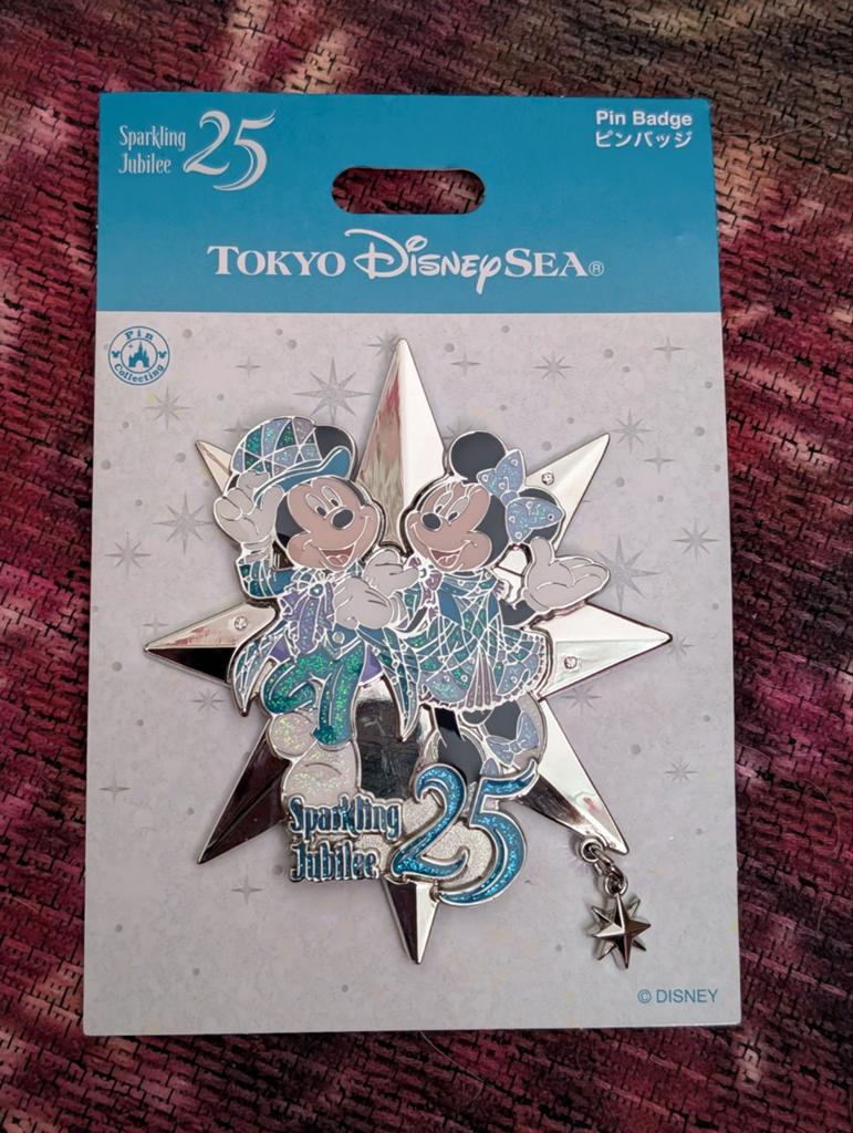 DisneySea 25 Jaar Jubileum (mini) Jumbo Pin: Mickey & Minnie, Ophalen of Verzenden, Mickey Mouse, Nieuw