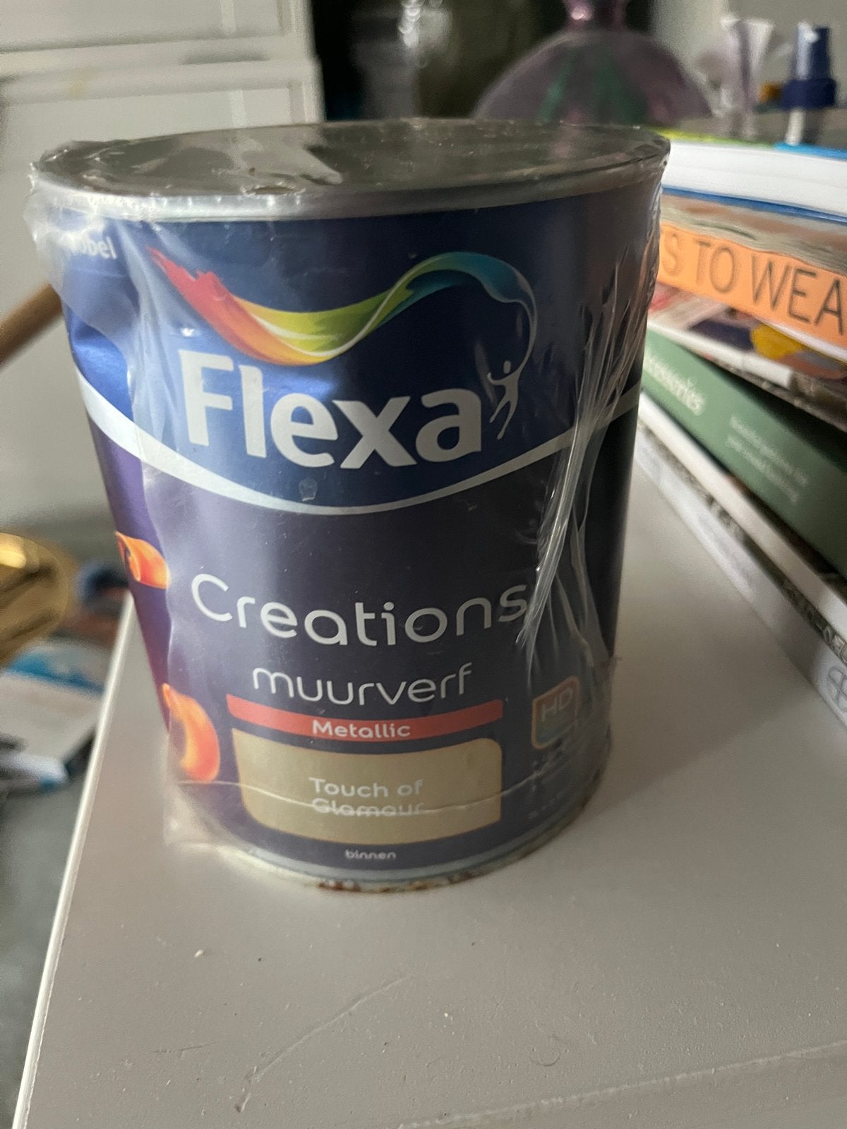 Goudkleurige Flexa Creations muurverf, 1 liter, Overige kleuren, Nieuw, Ophalen of Verzenden, Verf