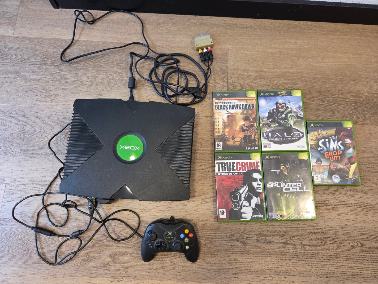 Xbox Classic met controller en 5 spellen, werkt perfect!, Spelcomputers en Games, Ophalen of Verzenden