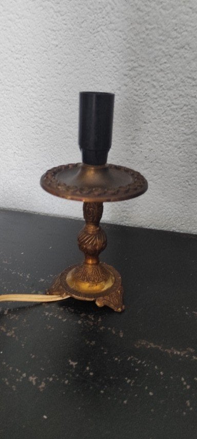 Vintage tafellamp koper, Ophalen of Verzenden, Gebruikt, Metaal, Minder dan 50 cm