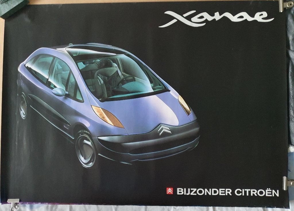 Citroën dealer poster Xanae conceptcar 90er jaren, Verzenden, Rechthoekig Liggend, Zo goed als nieuw, A1 t/m A3