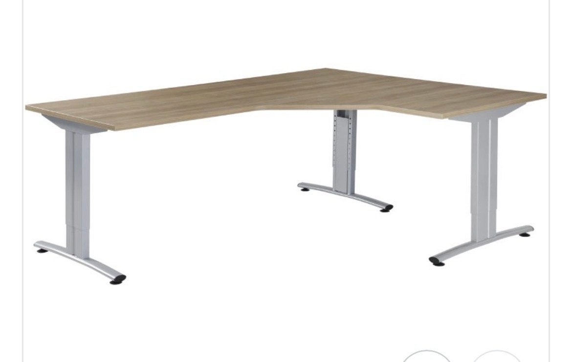 Zwaar hoekbureau 200x160 met inbus verstelbaar onderstel, Huis en Inrichting, Bureaus, Ophalen, In hoogte verstelbaar, Gebruikt