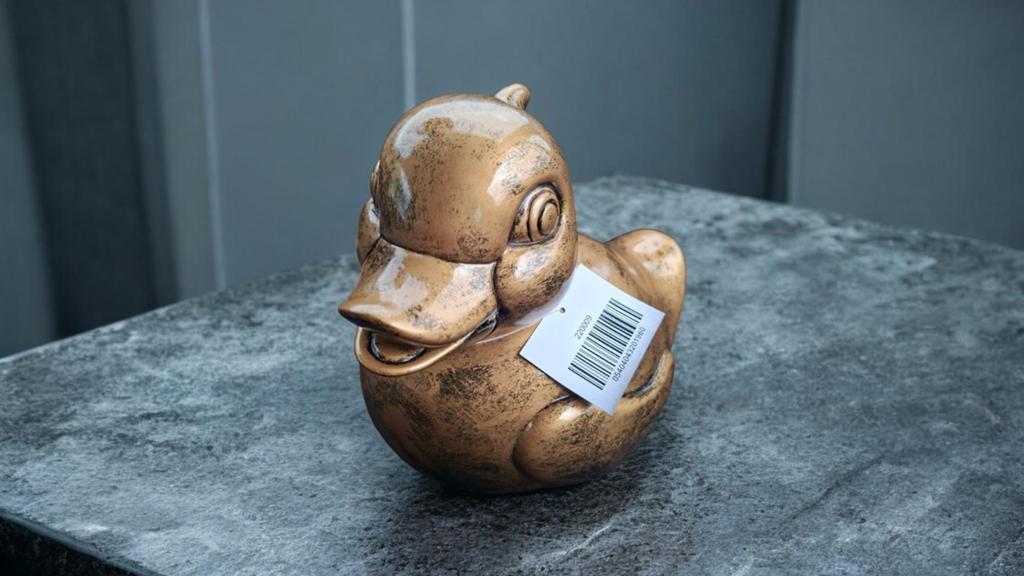 Antiek gouden badeend 25 cm, Ophalen, Nieuw, Dier