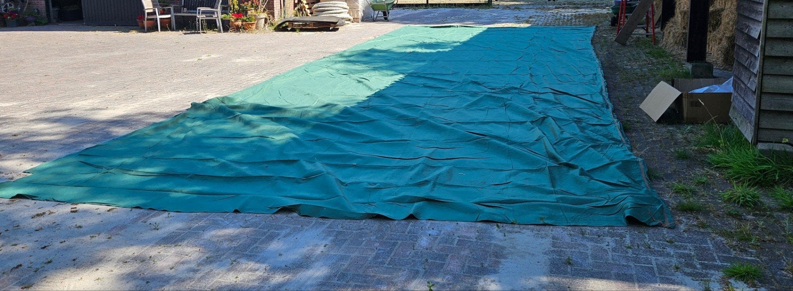 Vliesdoek 9,8 x 12,5 m voor hooi, bieten, aardappels, Dieren en Toebehoren, Overige Dieren-accessoires, Ophalen of Verzenden, Zo goed als nieuw