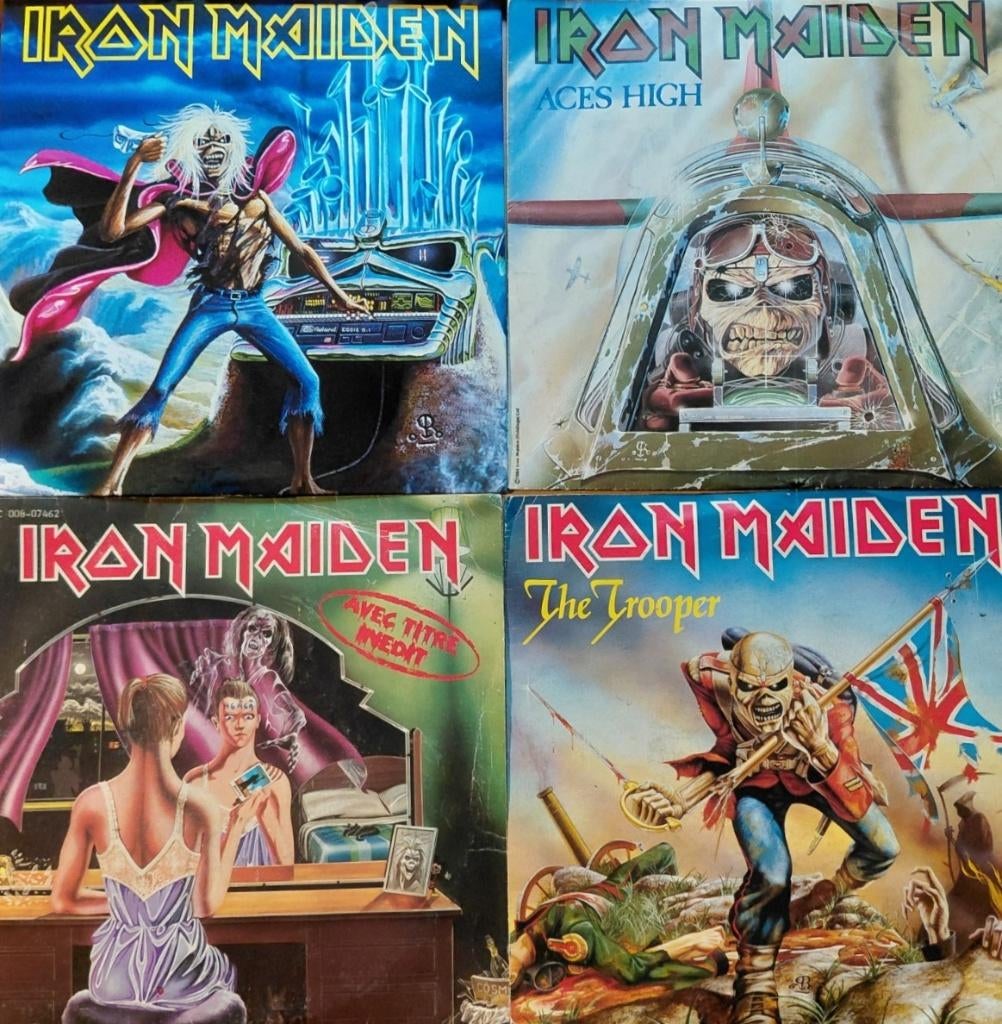 10 singles IRON MAIDEN, Ophalen of Verzenden, 1980 - 1989, Gebruikt, 7 inch