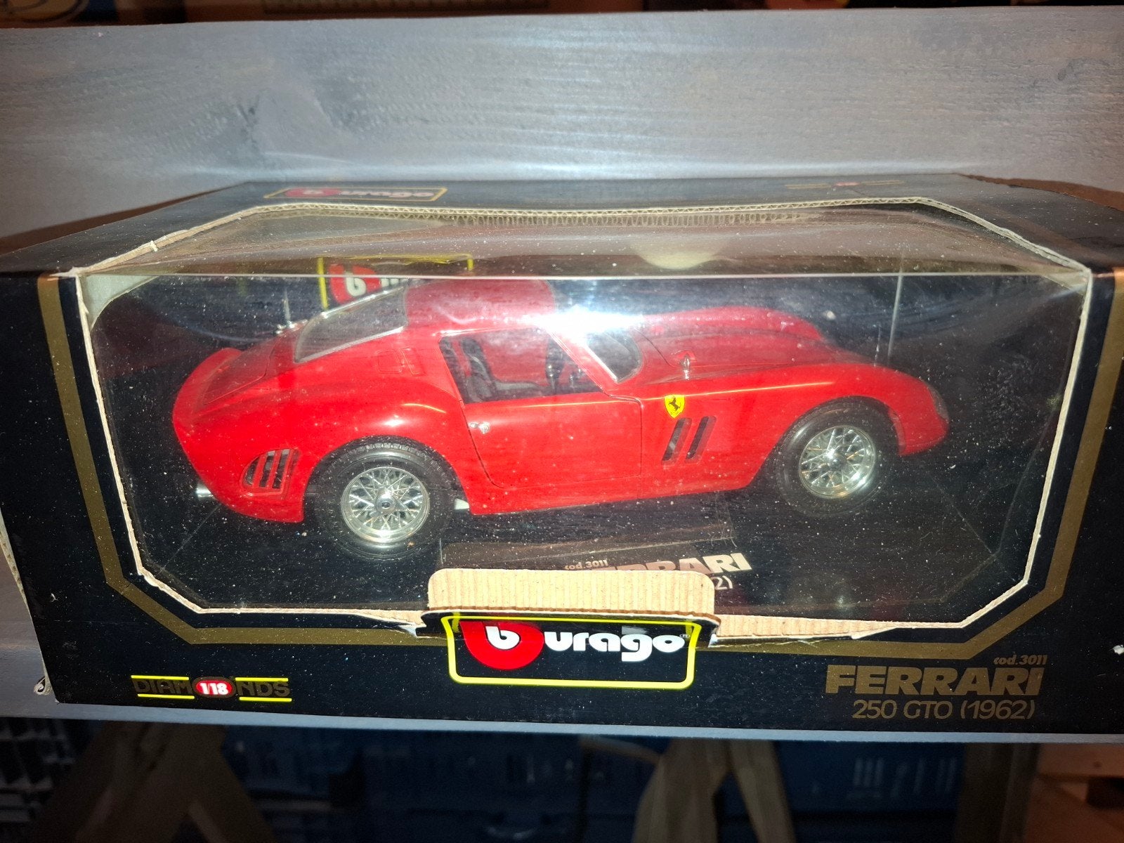 Burago Ferrari 250 GTO (1962) schaalmodel, Ophalen of Verzenden, Gebruikt, Auto, Bburago