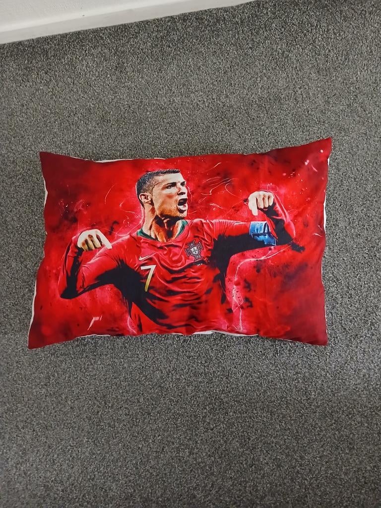 Cristiano Ronaldo kussens, Ophalen of Verzenden, Zo goed als nieuw, Rechthoekig