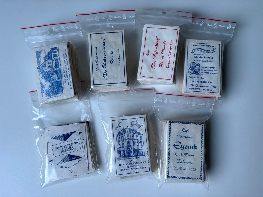 Vintage verzameling papieren suikerzakjes (352 stuks), Ophalen of Verzenden, Nederland