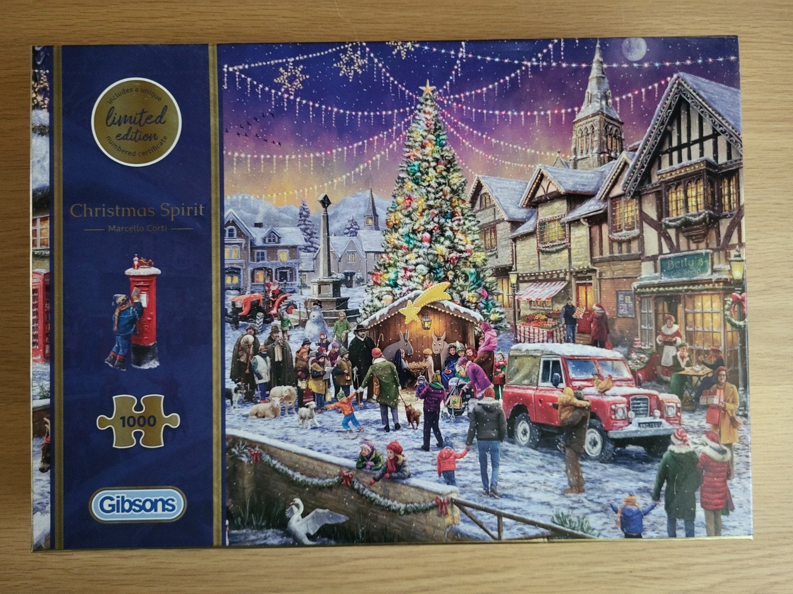 Gibsons Christmas Spirit Limited Edition Legpuzzel 1000 st, Ophalen of Verzenden, 500 t/m 1500 stukjes, Zo goed als nieuw, Legpuzzel