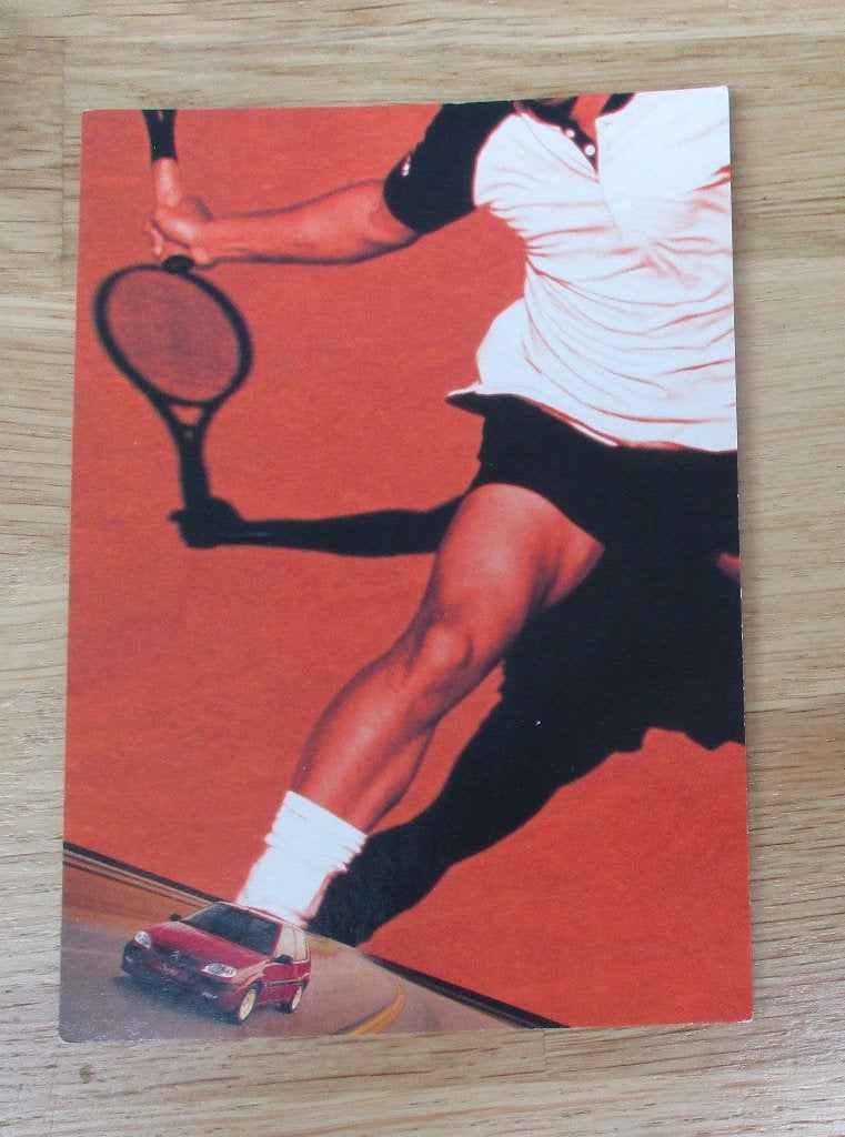 Vintage Reclamekaart Citroën Saxo / Asics tennis tennisser, Ophalen of Verzenden, Auto's