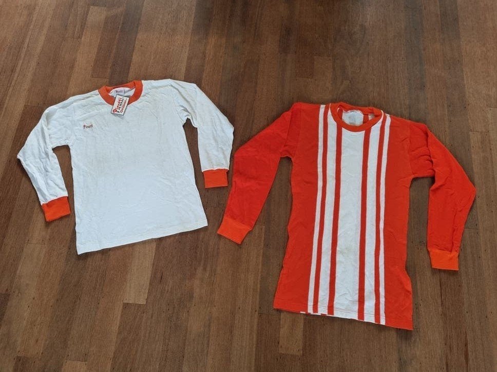 Vintage Robey Pirotti Voetbalshirt Jaren '70 - Nieuw Katoen, Robey, Nieuw, Oranje, Ophalen of Verzenden