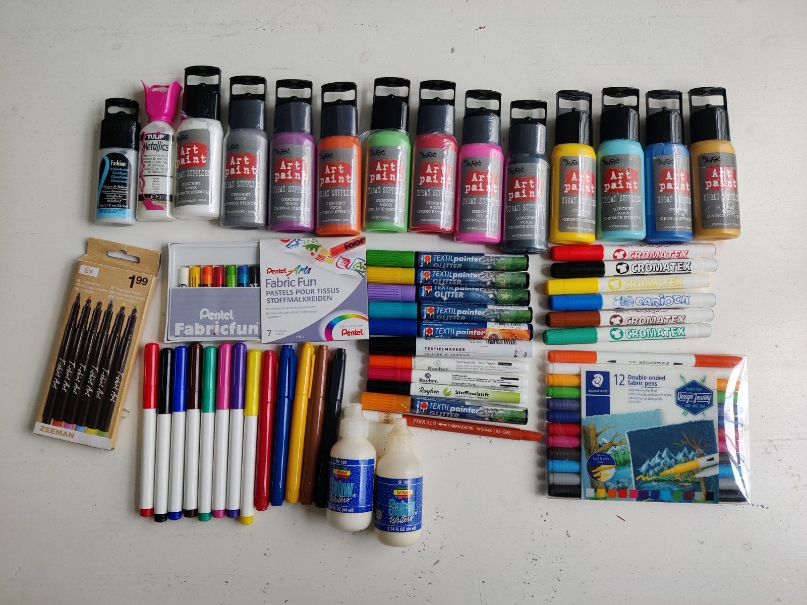 Partij textiel markers stiften fabric paint, Ophalen of Verzenden, Nieuw