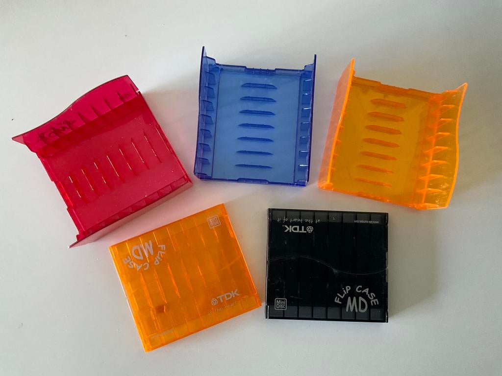 Minidisc  FLIP CASE. 5X als nieuw ( elk 8 md’s ) p.st.€ 1,75, Ophalen of Verzenden