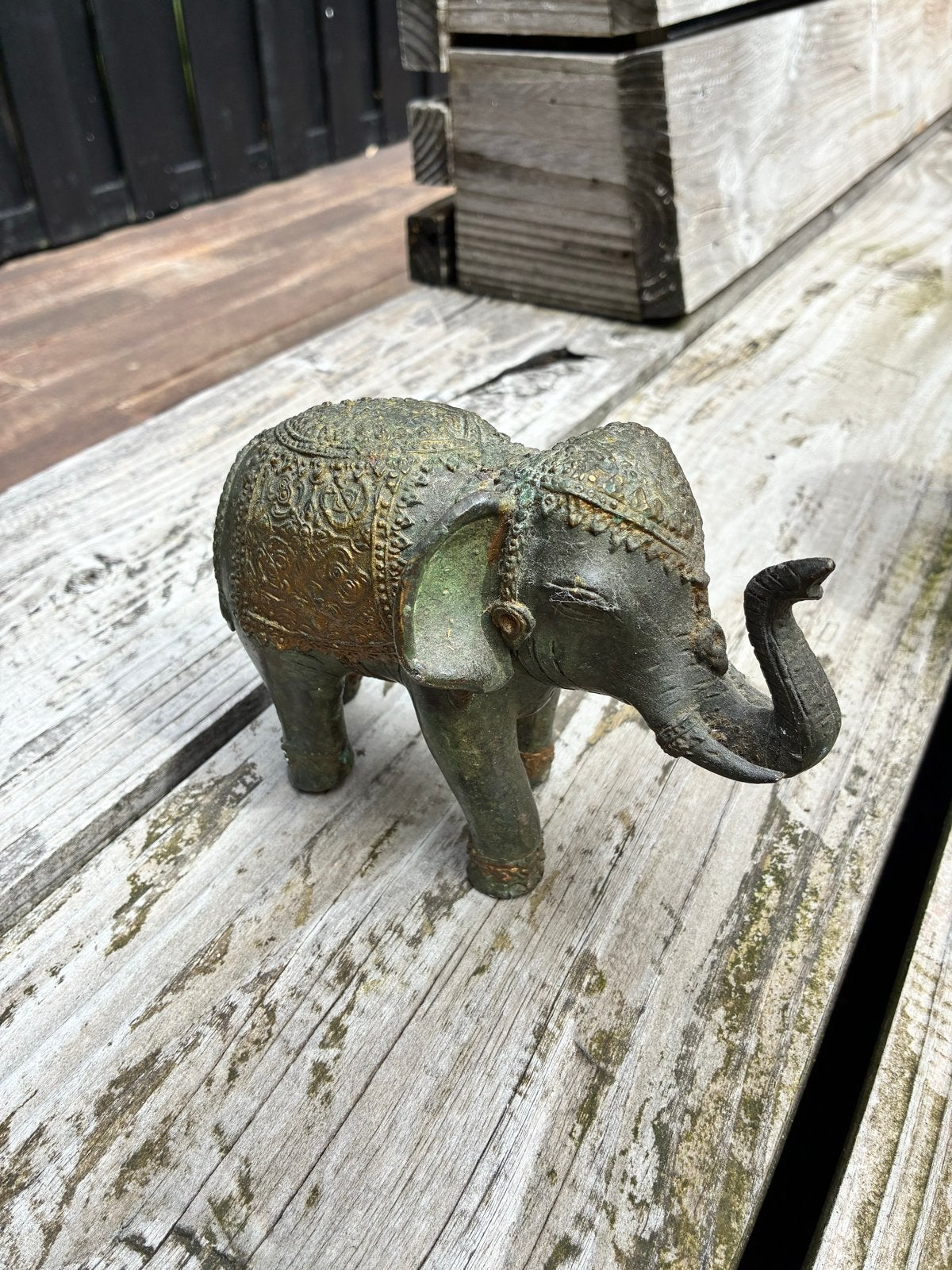 Vintage bronzen/messing olifant | geluk en voorspoed, Antiek en Kunst, Ophalen, Brons